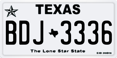 TX license plate BDJ3336