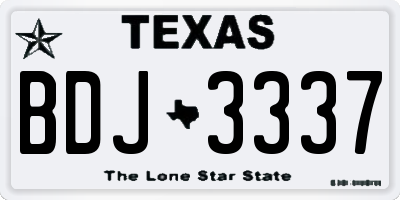 TX license plate BDJ3337