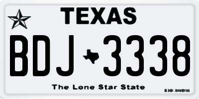 TX license plate BDJ3338