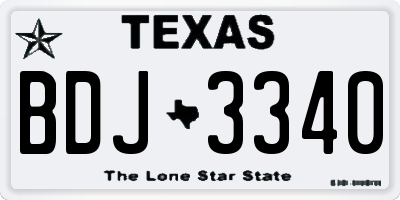 TX license plate BDJ3340