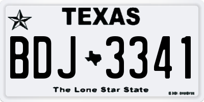 TX license plate BDJ3341