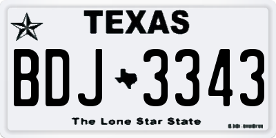 TX license plate BDJ3343