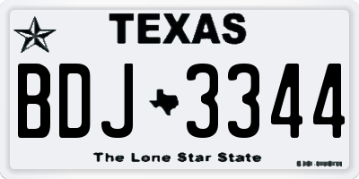 TX license plate BDJ3344