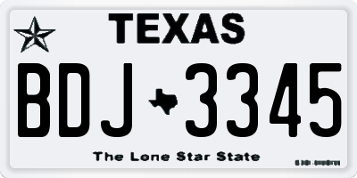 TX license plate BDJ3345
