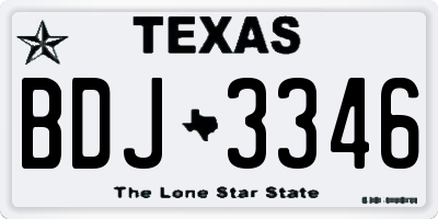 TX license plate BDJ3346