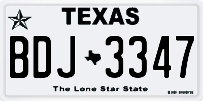 TX license plate BDJ3347