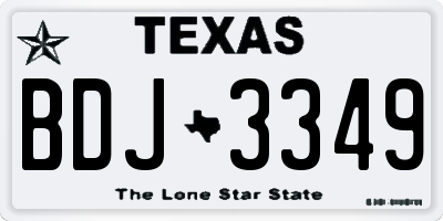 TX license plate BDJ3349