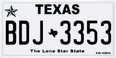 TX license plate BDJ3353