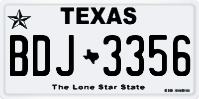 TX license plate BDJ3356