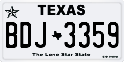 TX license plate BDJ3359