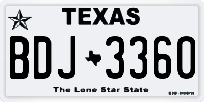 TX license plate BDJ3360
