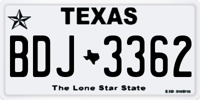 TX license plate BDJ3362