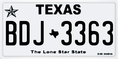 TX license plate BDJ3363