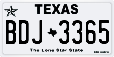 TX license plate BDJ3365