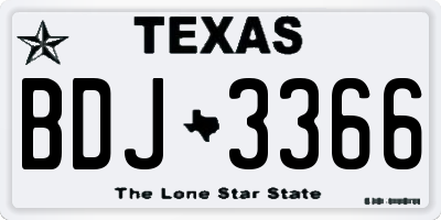TX license plate BDJ3366