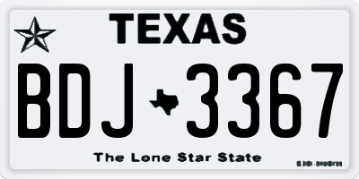 TX license plate BDJ3367