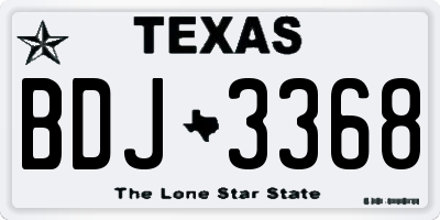 TX license plate BDJ3368