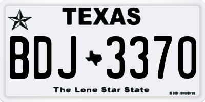 TX license plate BDJ3370