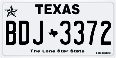 TX license plate BDJ3372