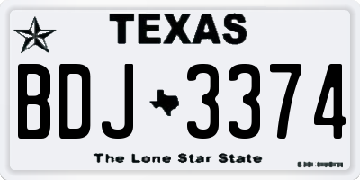 TX license plate BDJ3374