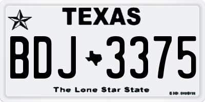 TX license plate BDJ3375