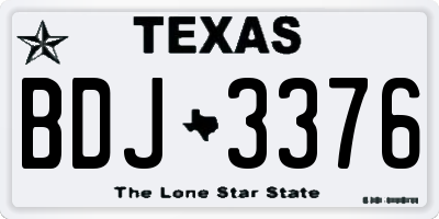 TX license plate BDJ3376