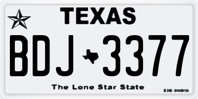 TX license plate BDJ3377