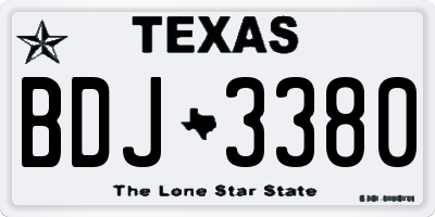 TX license plate BDJ3380