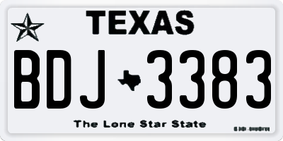 TX license plate BDJ3383