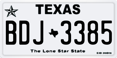 TX license plate BDJ3385