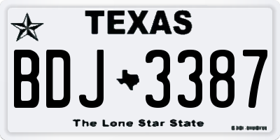 TX license plate BDJ3387