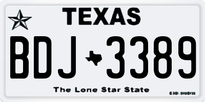 TX license plate BDJ3389