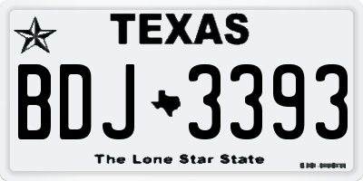 TX license plate BDJ3393