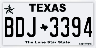 TX license plate BDJ3394