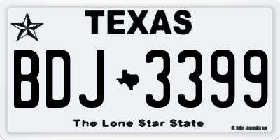 TX license plate BDJ3399