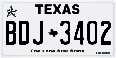 TX license plate BDJ3402