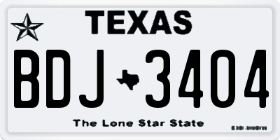TX license plate BDJ3404