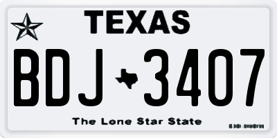 TX license plate BDJ3407
