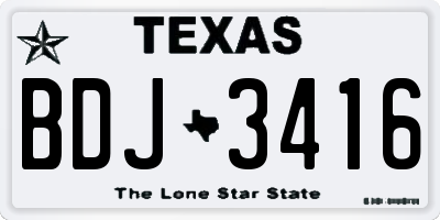 TX license plate BDJ3416
