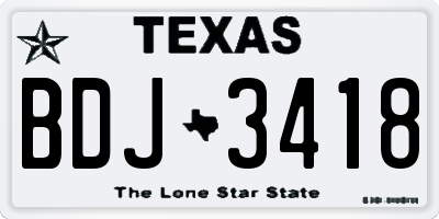 TX license plate BDJ3418