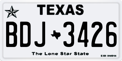 TX license plate BDJ3426
