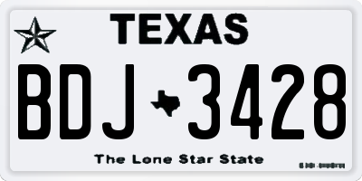 TX license plate BDJ3428