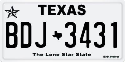 TX license plate BDJ3431