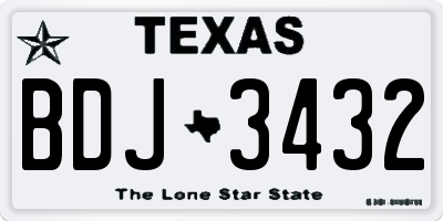 TX license plate BDJ3432
