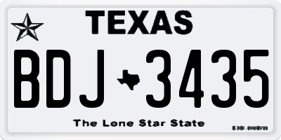 TX license plate BDJ3435