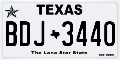 TX license plate BDJ3440