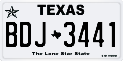 TX license plate BDJ3441