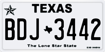 TX license plate BDJ3442
