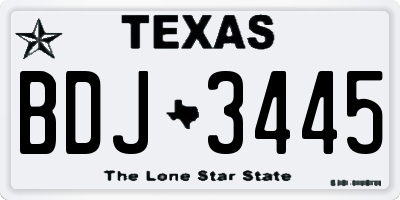 TX license plate BDJ3445