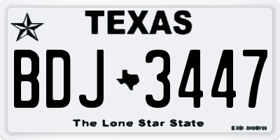 TX license plate BDJ3447